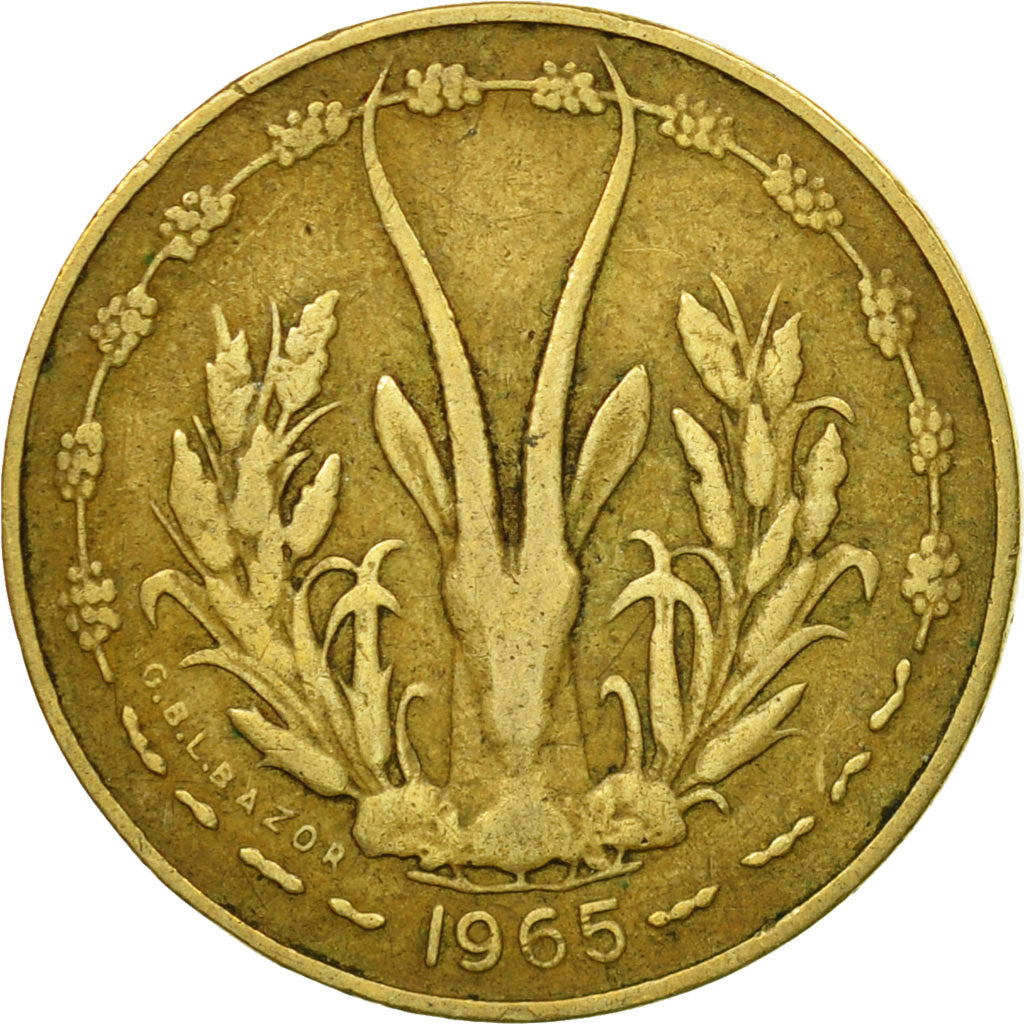 Coin, West African States, 5 Francs, 1965, Paris, EF(40-45)