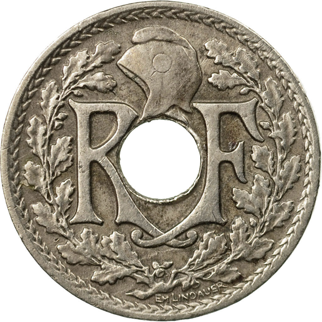 Coin, France, Lindauer, 5 Centimes, 1917, Paris, EF(40-45), Copper-nickel