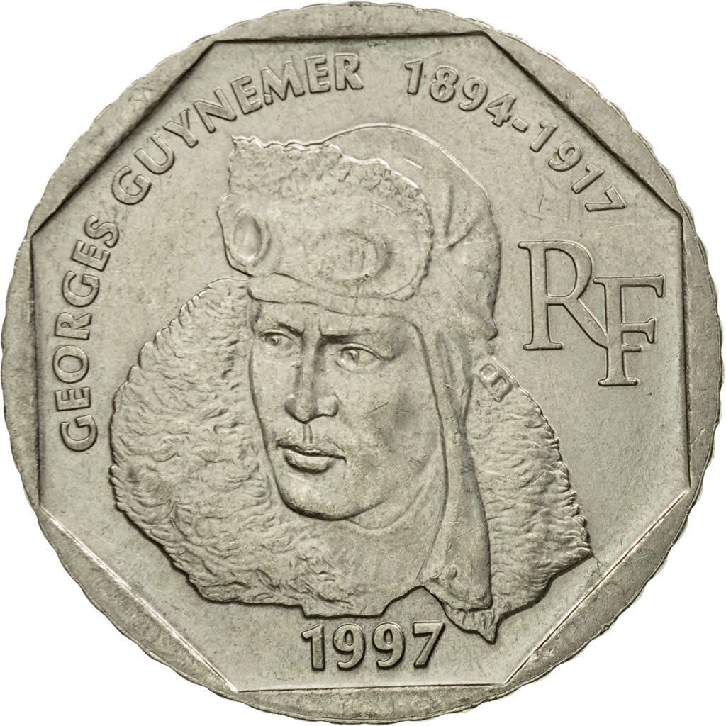 Coin, France, Guynemer, 2 Francs, 1997, EF(40-45), Nickel, KM:1187, Gadoury:550