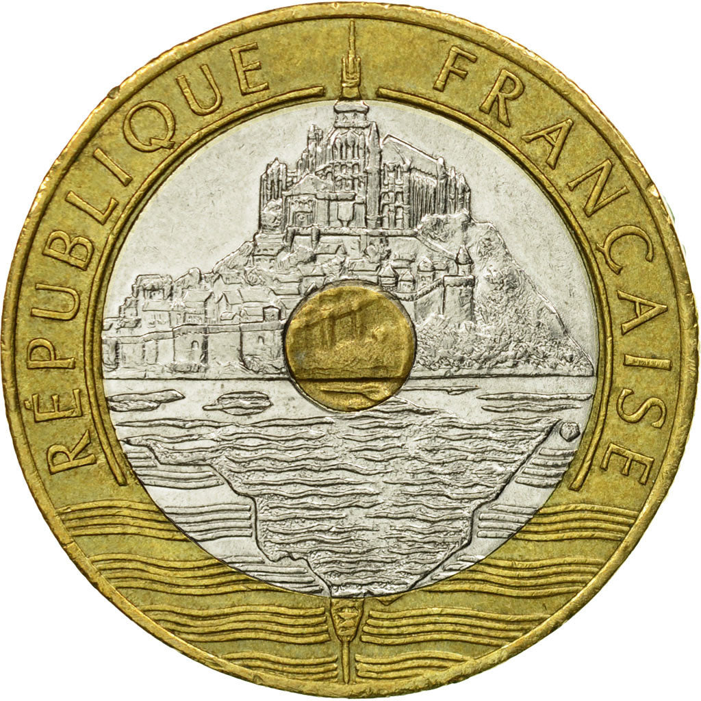 Coin, France, Mont Saint Michel, 20 Francs, 1992, Paris, EF(40-45)