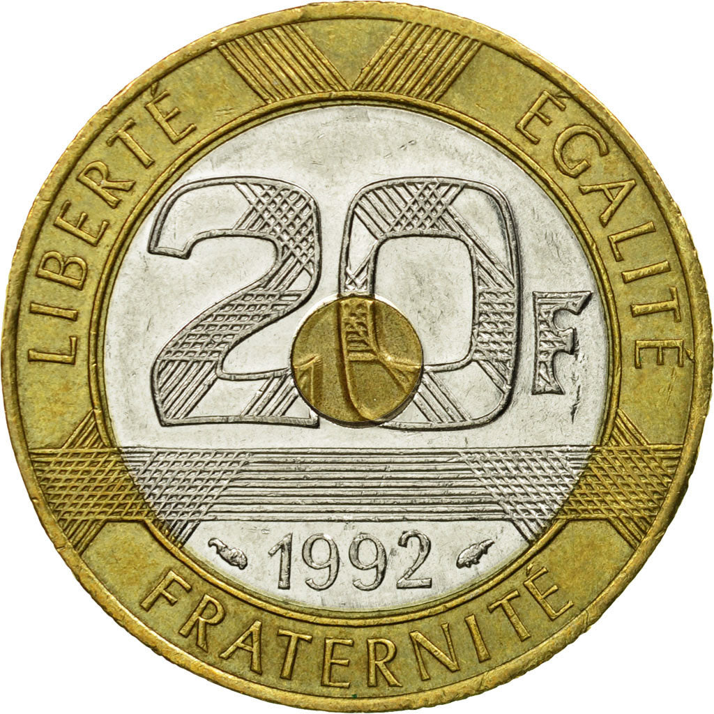 Coin, France, Mont Saint Michel, 20 Francs, 1992, Paris, EF(40-45)