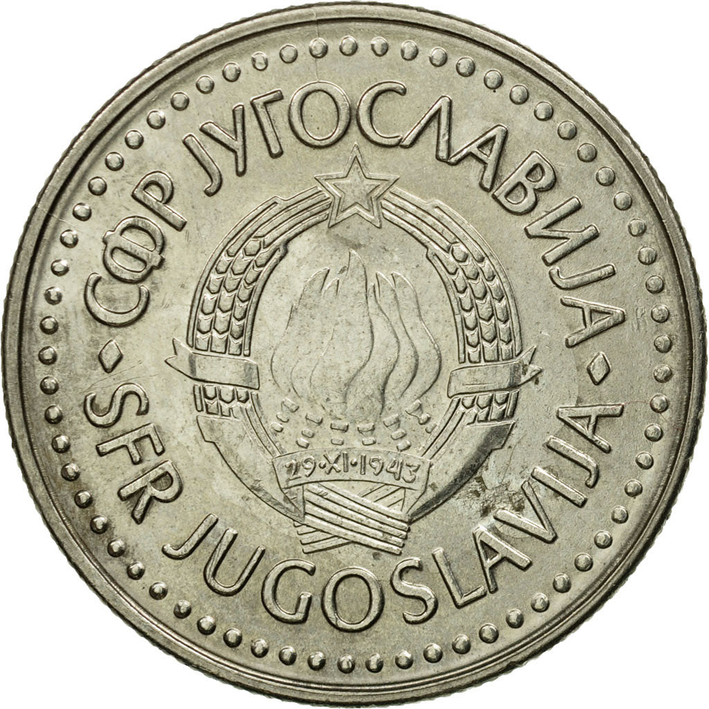 Coin, Yugoslavia, 50 Dinara, 1988, EF(40-45), Copper-Nickel-Zinc, KM:113
