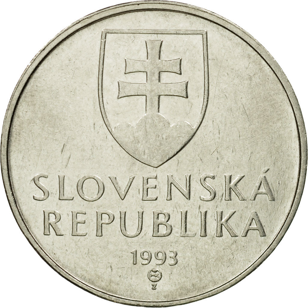 Monnaie, Slovaquie, 2 Koruna, 1993, TTB, Nickel plated steel, KM:13