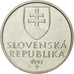 Moneta, Słowacja, 5 Koruna, 1993, EF(40-45), Nickel platerowany stalą, KM:14