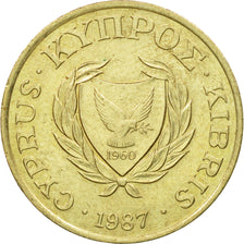 Coin, Cyprus, 5 Cents, 1987, EF(40-45), Nickel-brass, KM:55.2