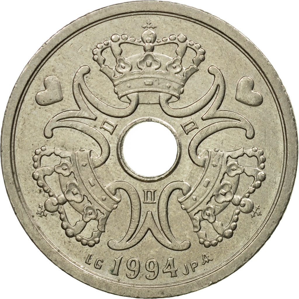 Coin, Denmark, Margrethe II, 2 Kroner, 1994, Copenhagen, EF(40-45)