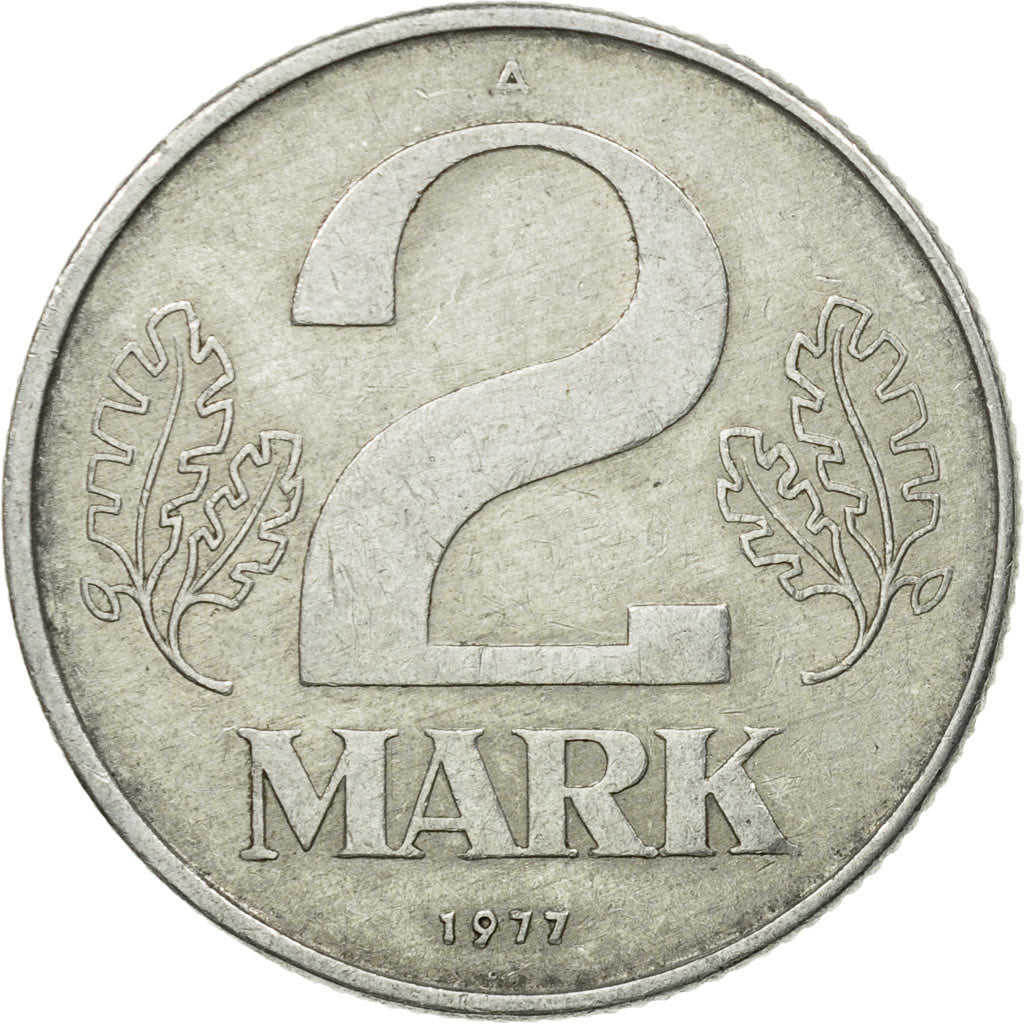 Coin, GERMAN-DEMOCRATIC REPUBLIC, 2 Mark, 1977, Berlin, EF(40-45), Aluminum