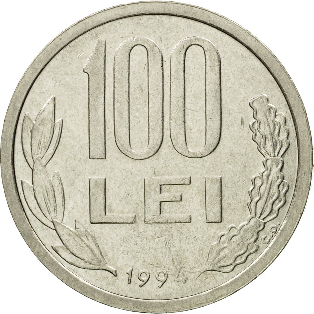 Coin, Romania, 100 Lei, 1994, AU(55-58), Nickel plated steel, KM:111