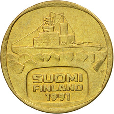 Coin, Finland, 5 Markkaa, 1991, EF(40-45), Aluminum-Bronze, KM:57