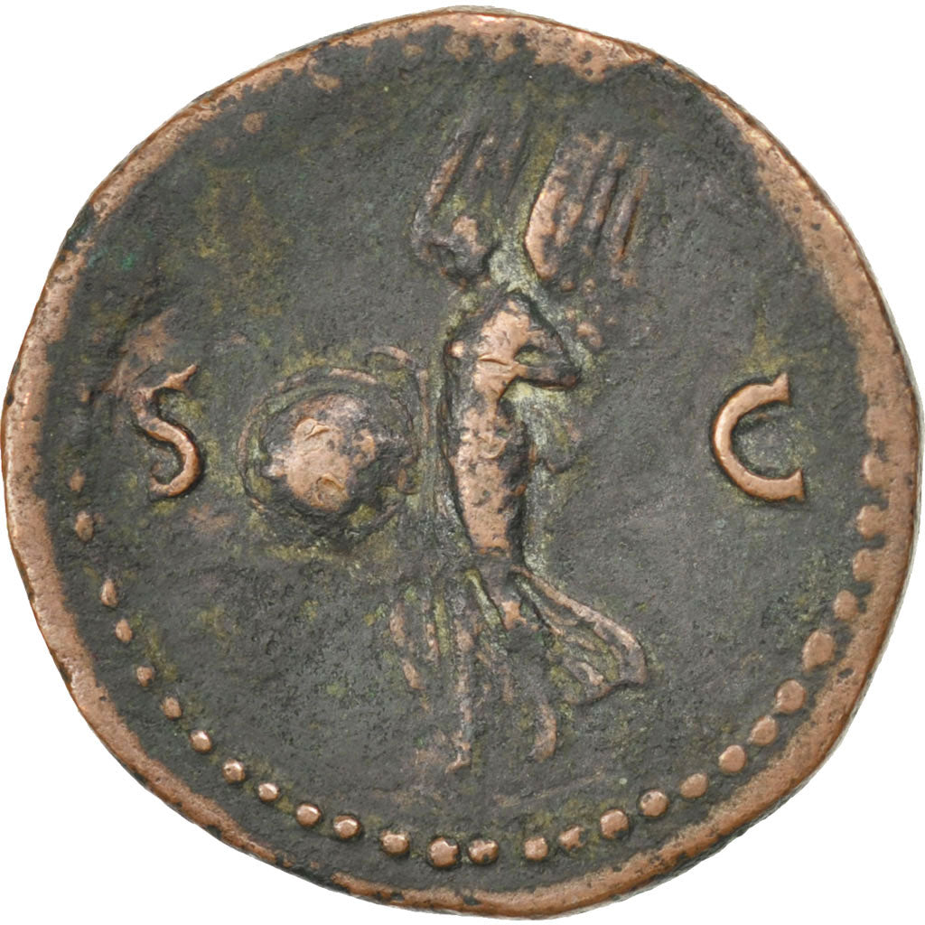 Nero, As, Rome, EF(40-45), Copper, RIC #312, 9.66