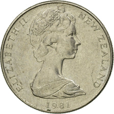 Moneda, Nueva Zelanda, Elizabeth II, 5 Cents, 1981, MBC, Cobre - níquel