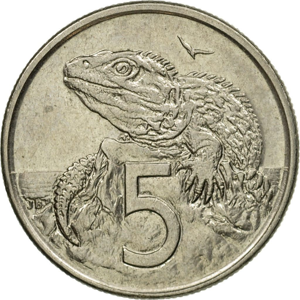 Coin, New Zealand, Elizabeth II, 5 Cents, 1981, EF(40-45), Copper-nickel