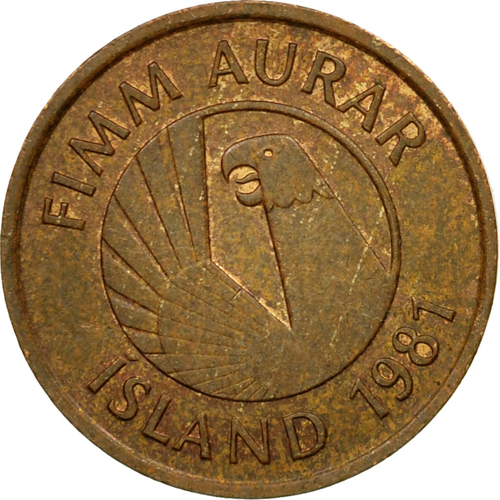 Coin, Iceland, 5 Aurar, 1981, EF(40-45), Bronze, KM:24