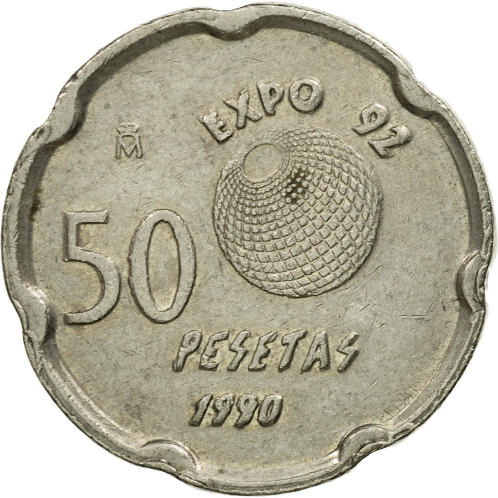 Monnaie, Espagne, Juan Carlos I, 50 Pesetas, 1990, Madrid, TTB, Copper-nickel