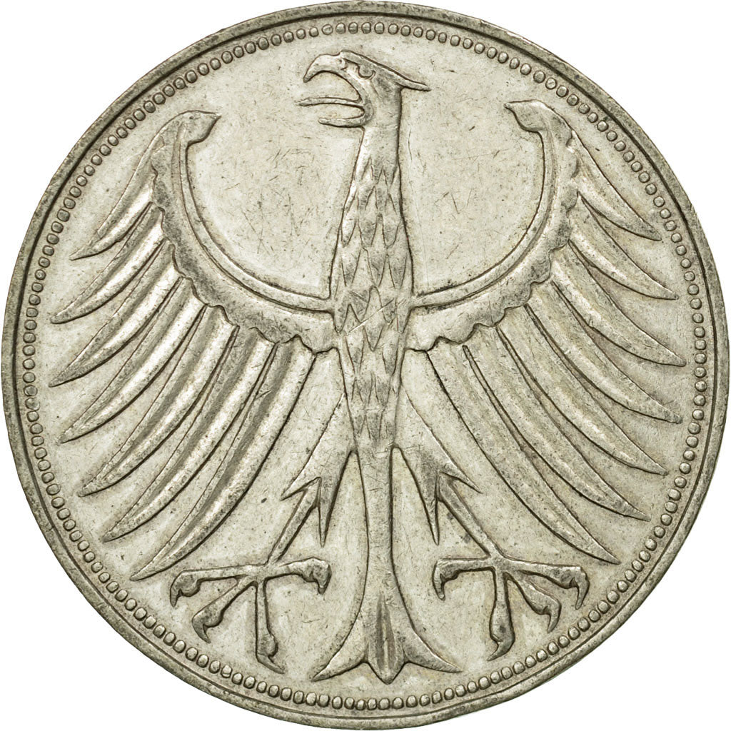 Coin, GERMANY - FEDERAL REPUBLIC, 5 Mark, 1965, Munich, EF(40-45), Silver