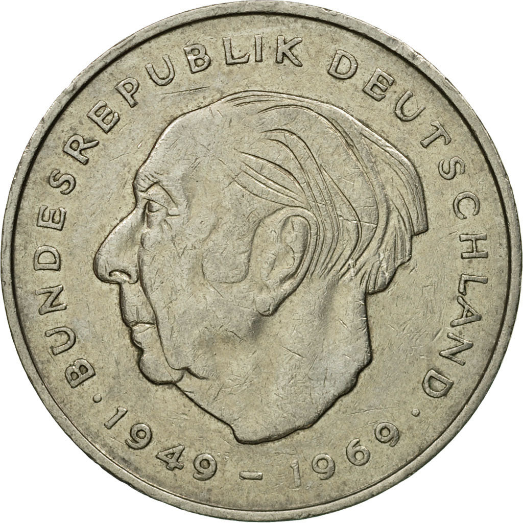 Coin, GERMANY - FEDERAL REPUBLIC, 2 Mark, 1975, Hambourg, EF(40-45)