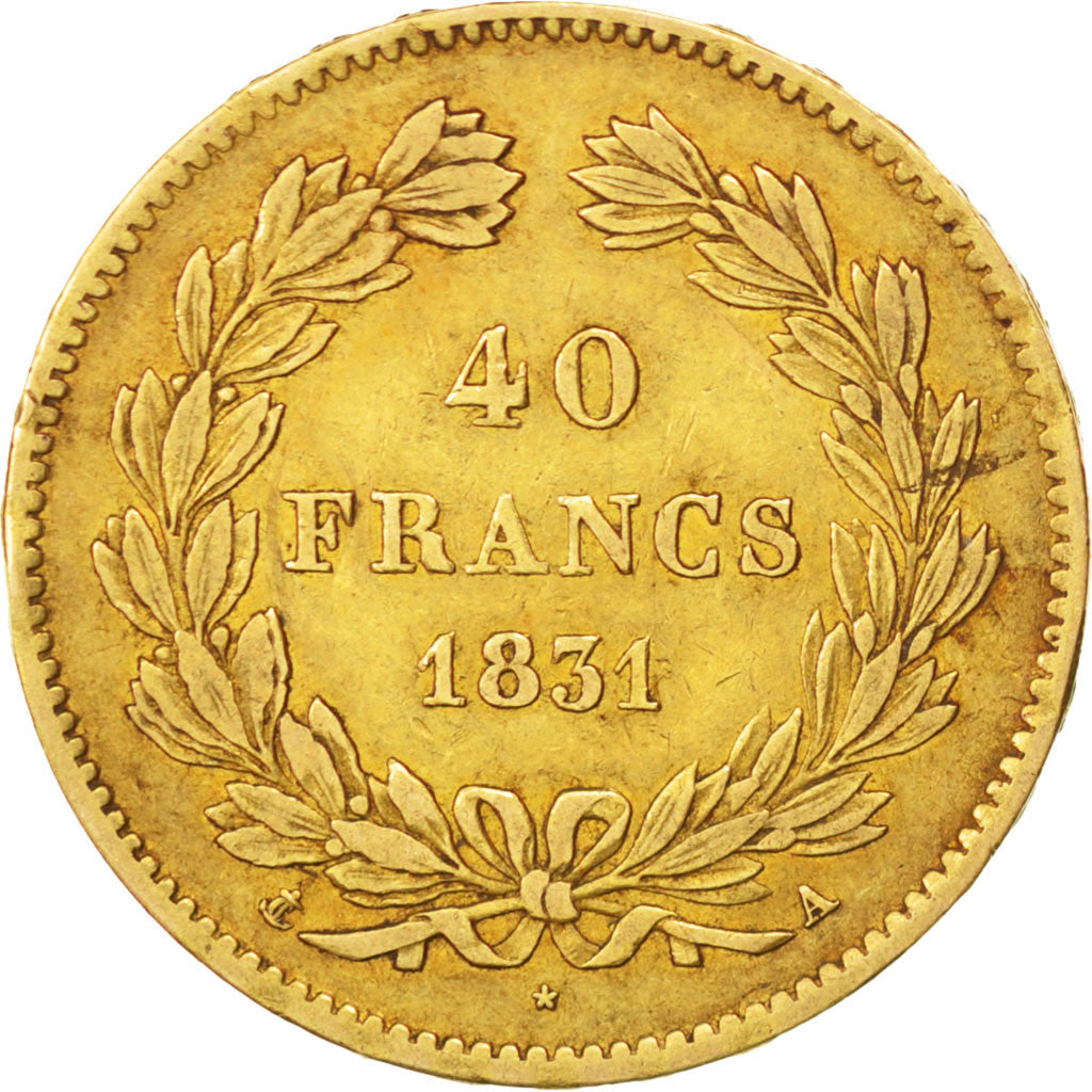 FRANCE, Louis-Philippe, 40 Francs, 1831, Paris, KM #747.1, VF(30-35), Gold,...