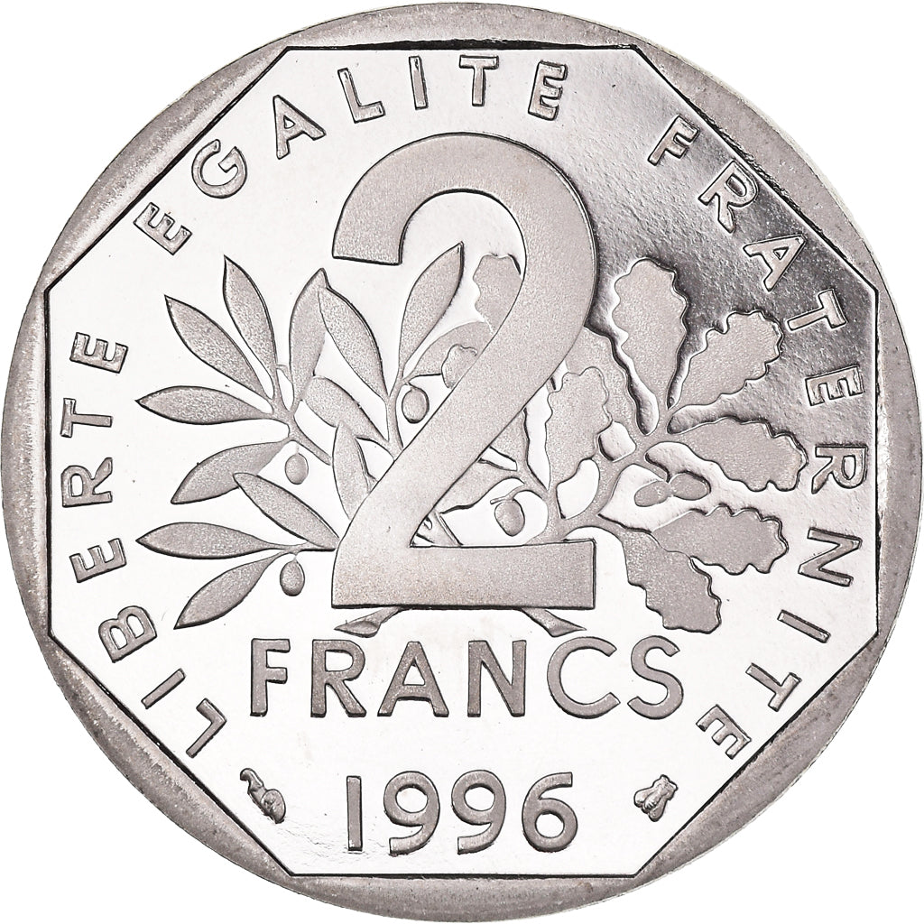 Coin, France, Semeuse, 2 Francs, 1996, Paris, Proof / BE, MS(65-70), Nickel