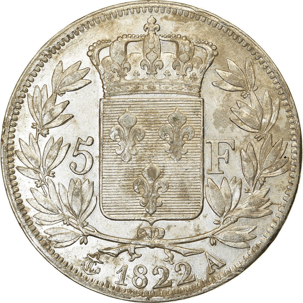 Coin, France, Louis XVIII, Louis XVIII, 5 Francs, 1822, Paris, EF(40-45)