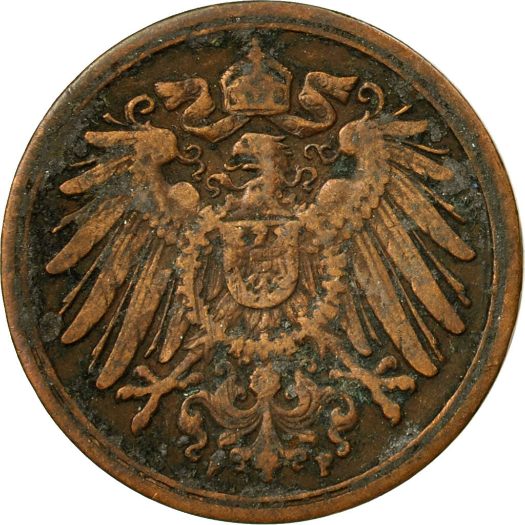 Coin, GERMANY - EMPIRE, Wilhelm II, Pfennig, 1900, Stuttgart, VF(30-35), Copper