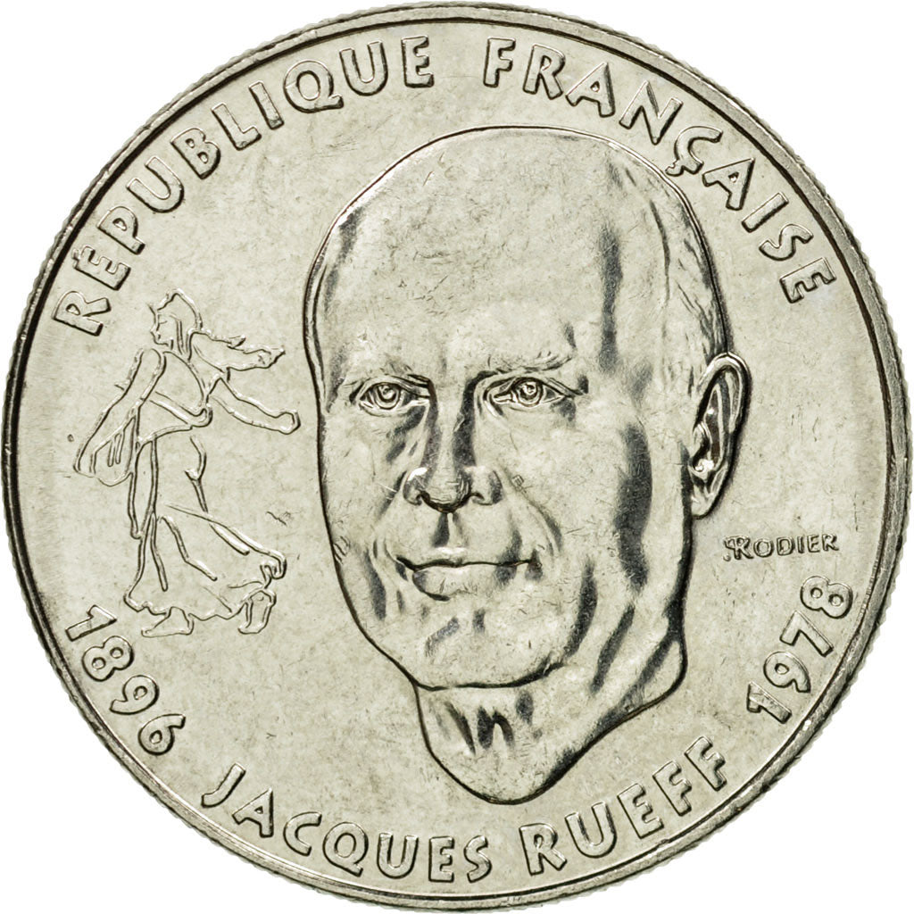 Monnaie, France, Jacques Rueff, Franc, 1996, TTB, Nickel, Gadoury:481, KM:1160