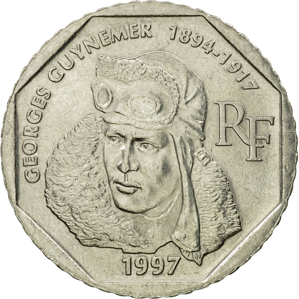 Coin, France, Guynemer, 2 Francs, 1997, EF(40-45), Nickel, KM:1187, Gadoury:550