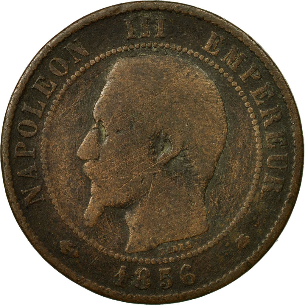 Munten, Frankrijk, Napoleon III, Napoléon III, 10 Centimes, 1856, Strasbourg