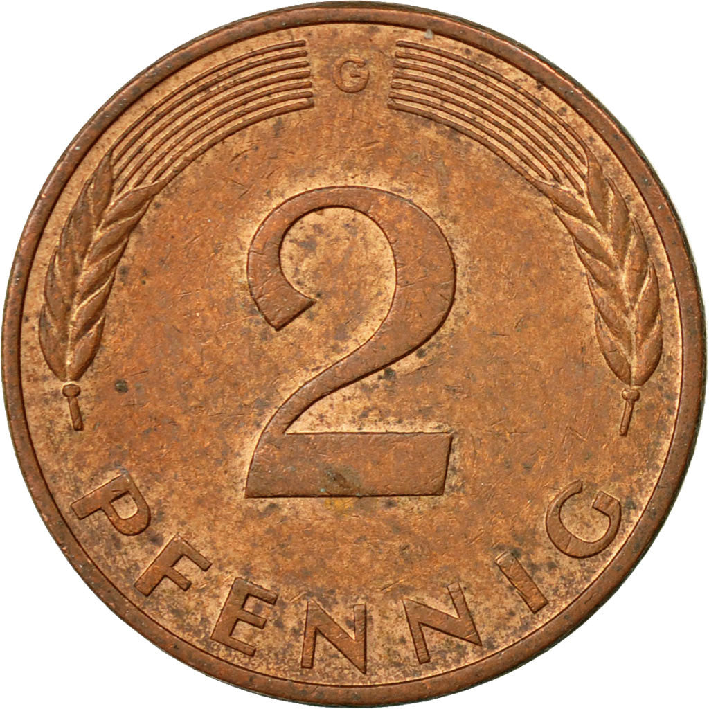 Moneta, GERMANIA - REPUBBLICA FEDERALE, 2 Pfennig, 1988, Karlsruhe, BB, Acciaio