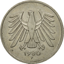 Coin, GERMANY - FEDERAL REPUBLIC, 5 Mark, 1980, Stuttgart, EF(40-45)