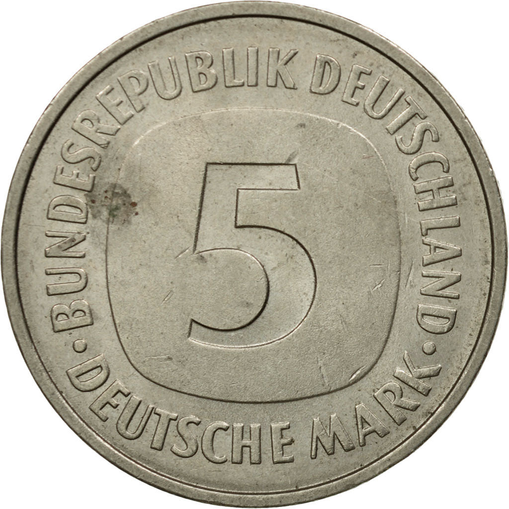 Coin, GERMANY - FEDERAL REPUBLIC, 5 Mark, 1980, Stuttgart, EF(40-45)