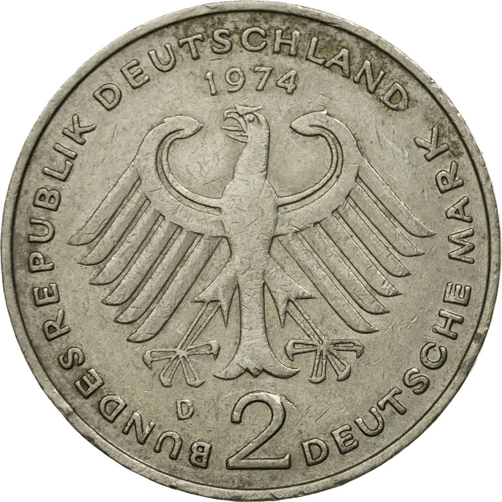 Münze, Bundesrepublik Deutschland, 2 Mark, 1974, Munich, SS, Copper-Nickel Clad