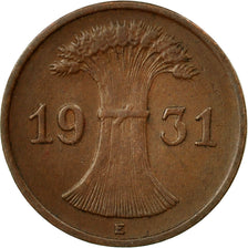 Coin, GERMANY, WEIMAR REPUBLIC, Reichspfennig, 1931, Muldenhütten, MS(65-70)