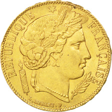 FRANCE, Cérès, 20 Francs, 1851, Paris, KM #762, AU(55-58), Gold, Gadoury #1059, 