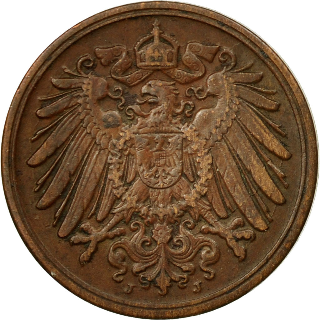 Coin, GERMANY - EMPIRE, Wilhelm II, Pfennig, 1894, Hamburg, VF(30-35), Copper
