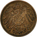 Coin, GERMANY - EMPIRE, Wilhelm II, Pfennig, 1913, Karlsruhe, VF(30-35), Copper