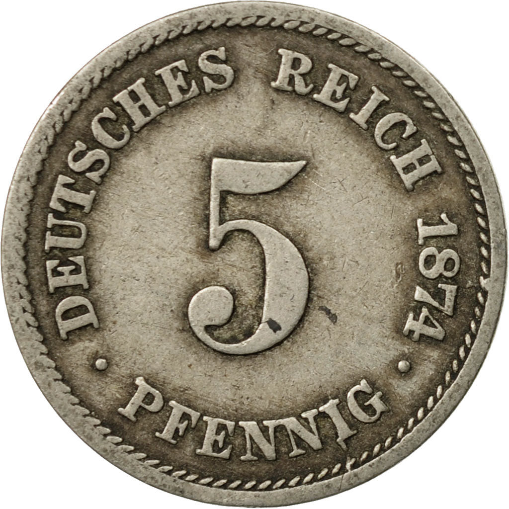 Coin, GERMANY - EMPIRE, Wilhelm I, 5 Pfennig, 1874, Berlin, VF(30-35)