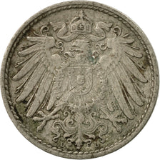 Moneda, ALEMANIA - IMPERIO, Wilhelm II, 5 Pfennig, 1890, Munich, BC+, Cobre -