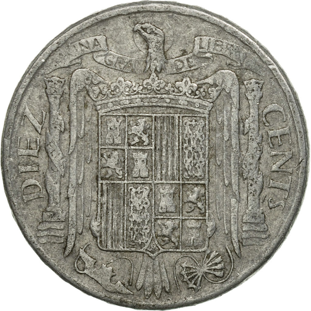 Coin, Spain, 10 Centimos, 1953, VF(20-25), Aluminum, KM:766
