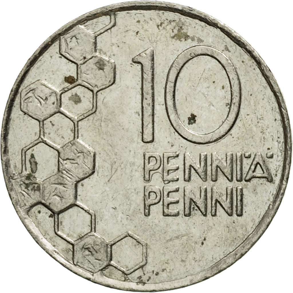 Coin, Finland, 10 Pennia, 1996, EF(40-45), Copper-nickel, KM:65