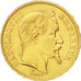 FRANCE, Napoléon III, 20 Francs, 1866, Strasbourg, KM #801.2, AU(50-53), Gold, G