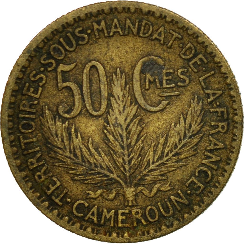 Coin, Cameroon, 50 Centimes, 1925, Paris, EF(40-45), Aluminum-Bronze, KM:1
