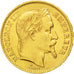 FRANCE, Napoléon III, 20 Francs, 1867, Strasbourg, KM #801.2, AU(55-58), Gold, G