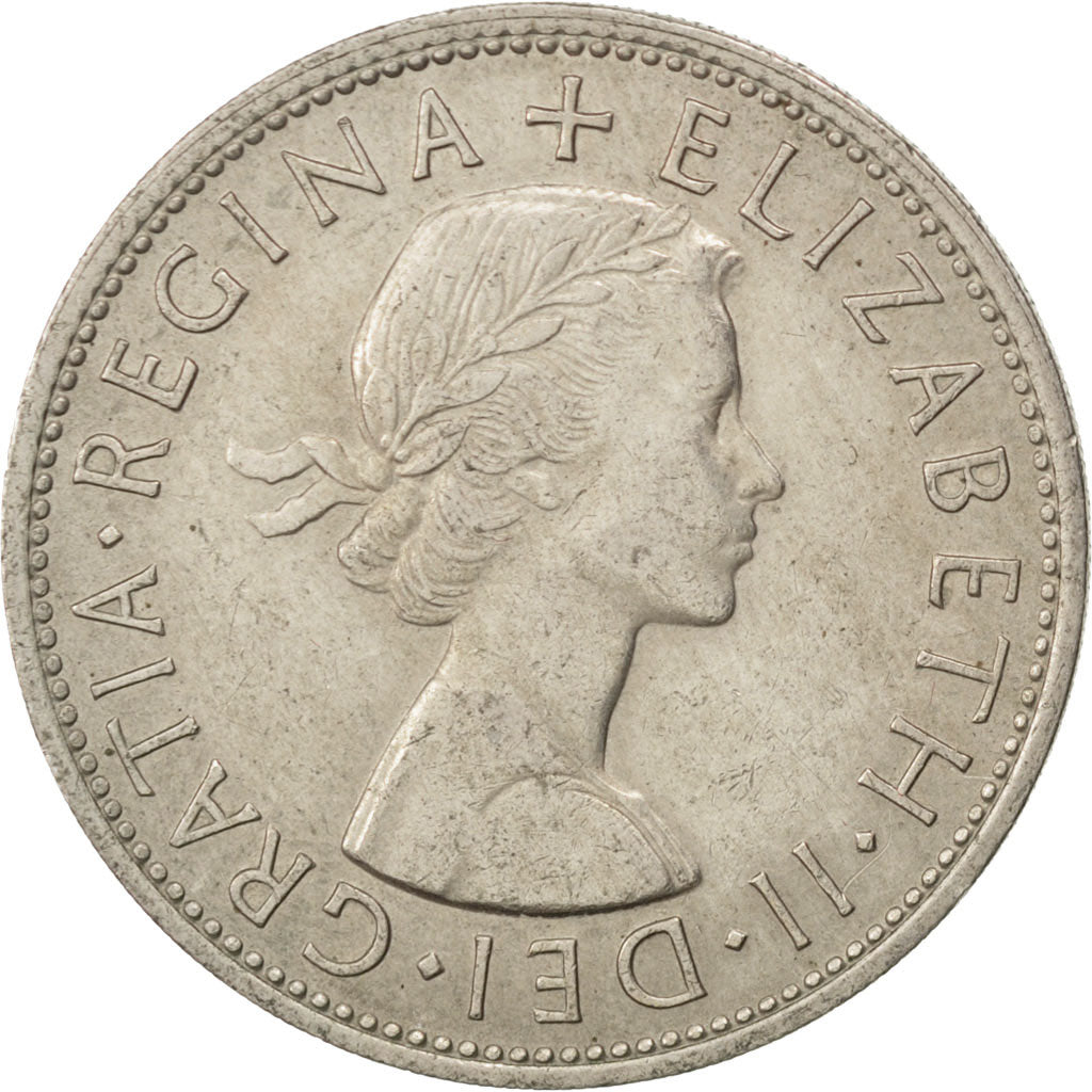 Coin, Great Britain, Elizabeth II, 1/2 Crown, 1961, EF(40-45), Copper-nickel