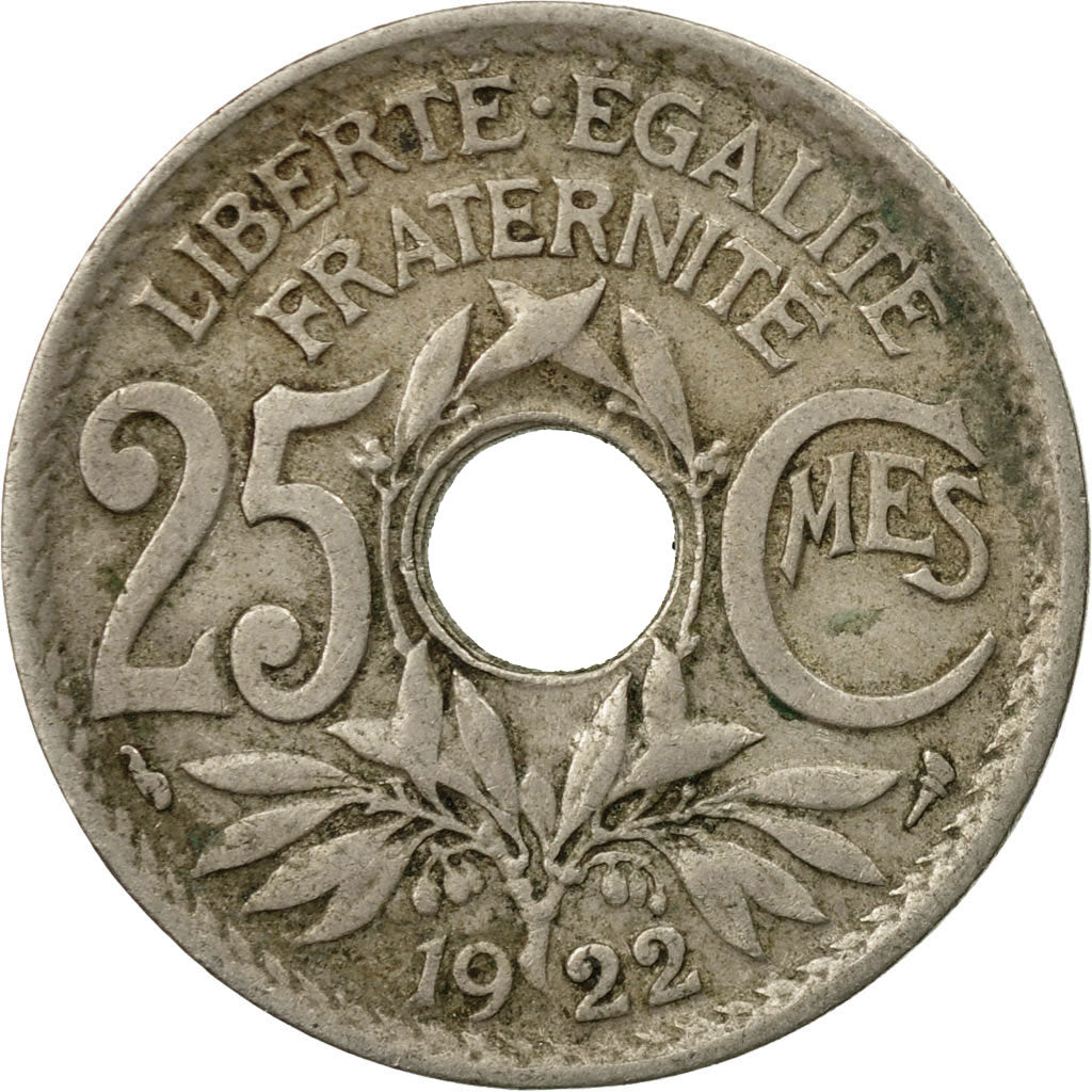 Münze, Frankreich, Lindauer, 25 Centimes, 1922, SS, Copper-nickel, KM:867a