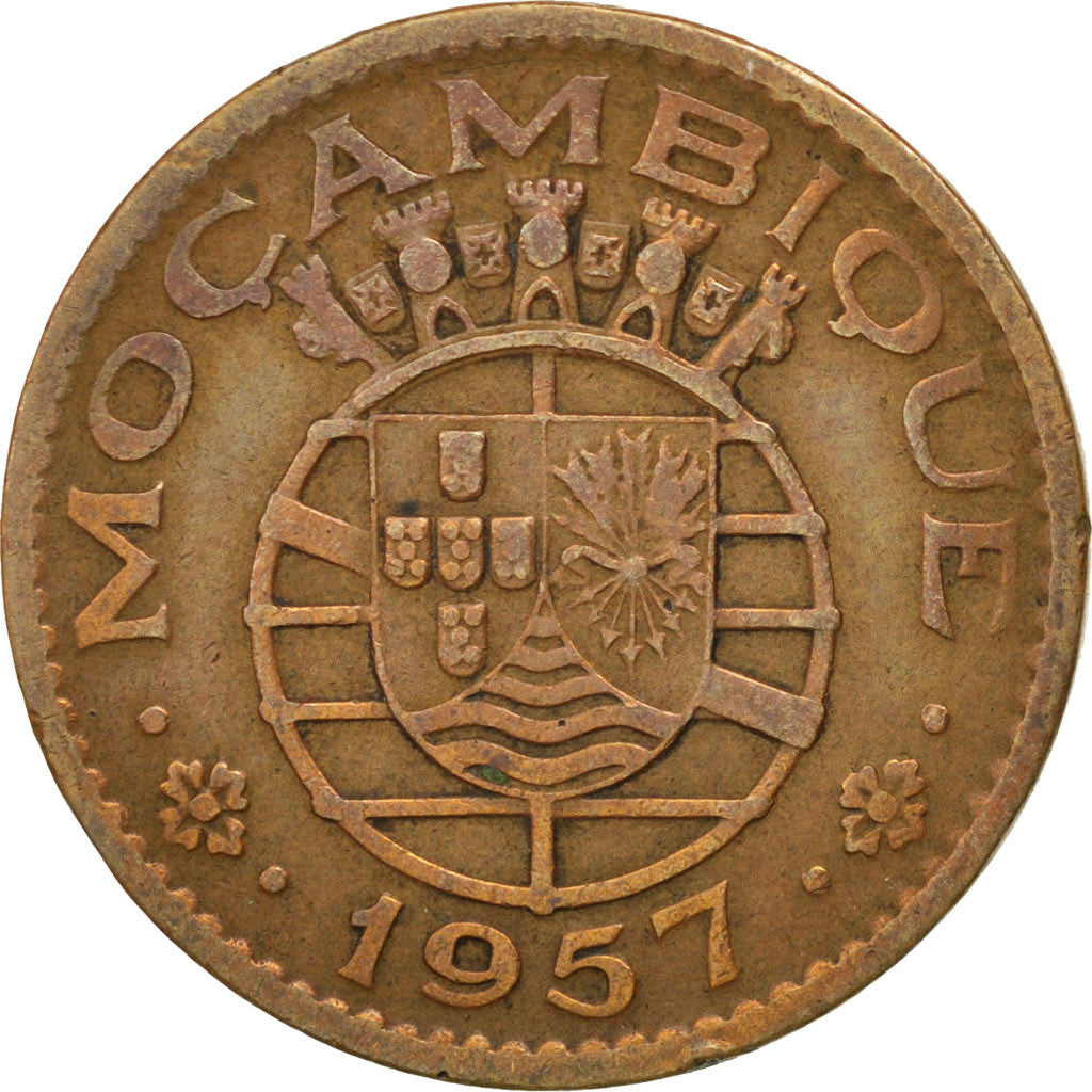 MOZAMBIQUE, Escudo, 1957, KM #82, EF(40-45), Bronze, 26, 7.90