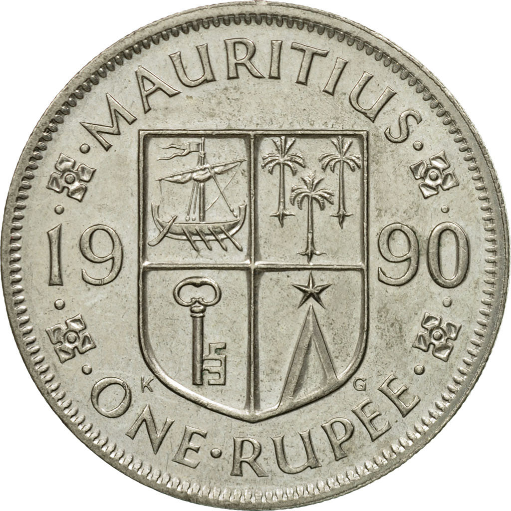 Coin, Mauritius, Rupee, 1990, EF(40-45), Copper-nickel, KM:55