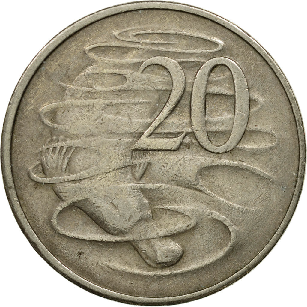 Coin, Australia, Elizabeth II, 20 Cents, 1966, EF(40-45), Copper-nickel, KM:66