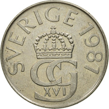 Moneta, Svezia, Carl XVI Gustaf, 5 Kronor, 1981, BB, Rame-nichel, KM:853