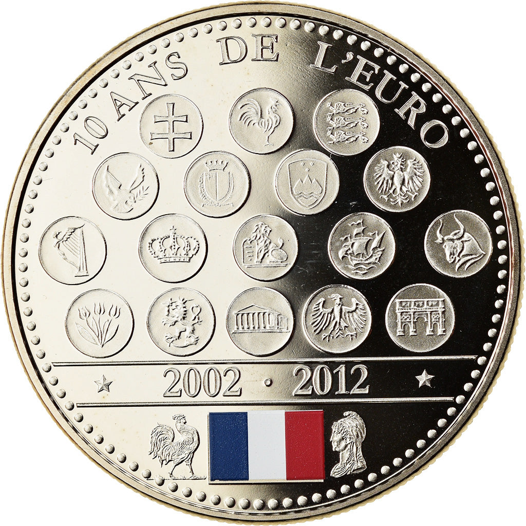 Francia, medaglia, L'Europe des XXVII, 10 Ans de l'Euro, Politics, Society, War