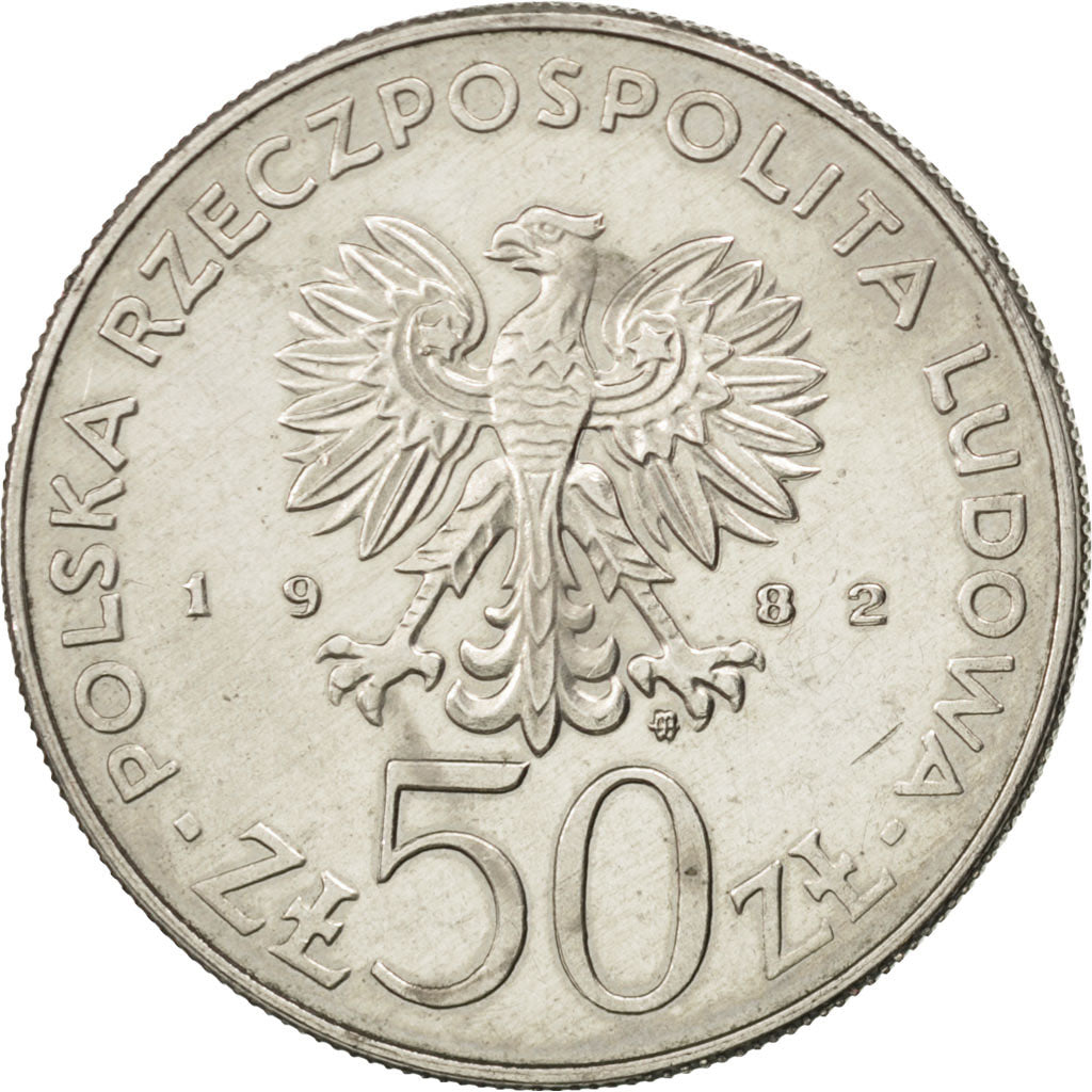 Munten, Polen, 50 Zlotych, 1982, Warsaw, ZF+, Copper-nickel, KM:133